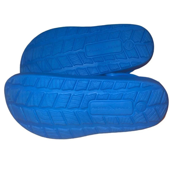RUGGED SHARK Sz 7 Men's Blue Comfort Clogs Sandals Non-Marking Soles Shoes - Picture 5 of 5